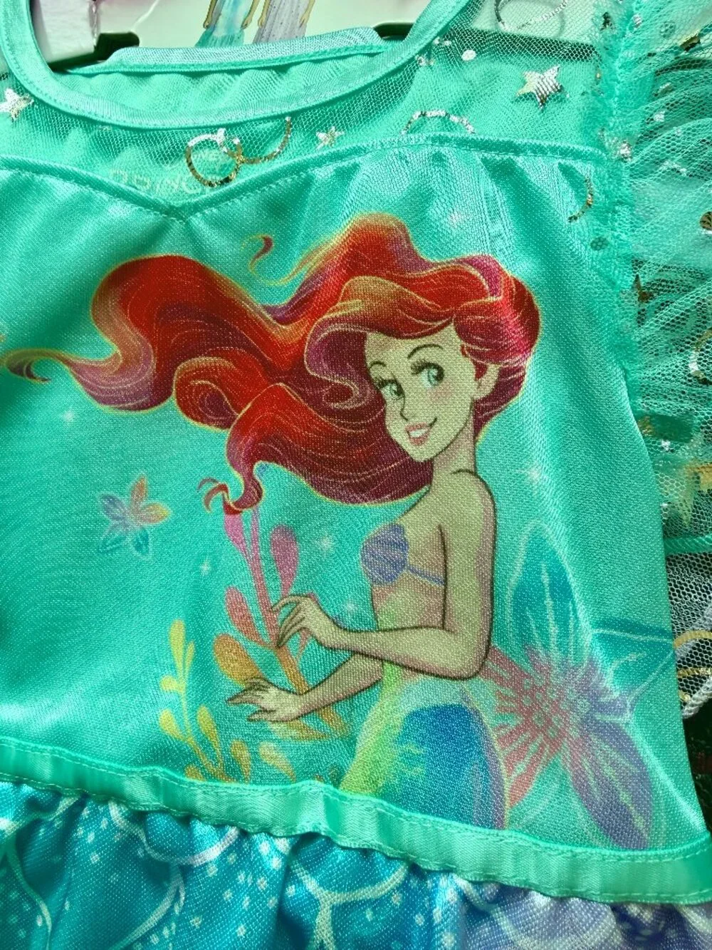 Disney Ariel Little Mermaid Girls Fantasy Gown 2-Pack Multi Teal NWT Lot of 2 - Picture 4 of 12